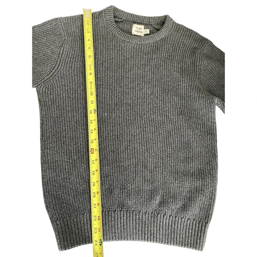 Men's Flint And Tinder Bolinas Recycled Cotton Crewneck Sweater Charcoal Grey XS